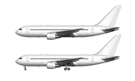 Boeing 767-200 blank illustration templates – Norebbo