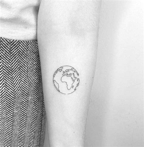 Minimalist Globe Tattoo | Globe tattoos, Earth tattoo, Planet tattoos