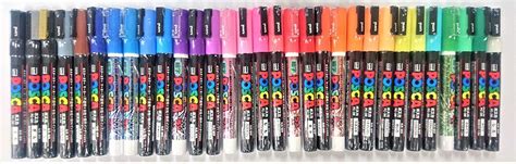 Uni Posca Paint Marker Pen, Fine Point(PC-3M), 31 Colors(24 Colors & 7 ...