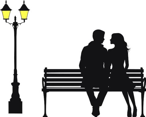 Premium Vector | Romantic couple sitting on a bench vector illustration