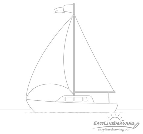 How to Draw A Boat Step by Step - EasyLineDrawing