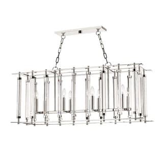 Hudson Valley Haddon 8-light Polished Nickel Island Light, Clear Glass Rod - Overstock - 28126066