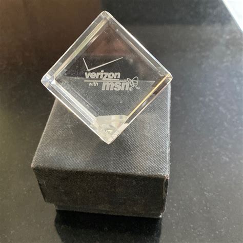 verizon | Office | Verizonmsn Cube Made Of Glass Perfect For Your Desk About 12 Inches | Poshmark