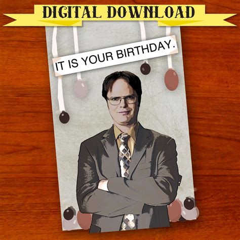 Dwight Schrute The Office Birthday Card Digital Download