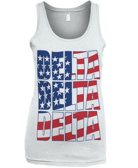 Tri Delta Patriotic Tank Top | Greek shirts, Tri delta, American shirts