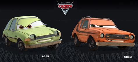 Cars 2 Grem and Acer | Amc gremlin, Cars movie, Classic race cars