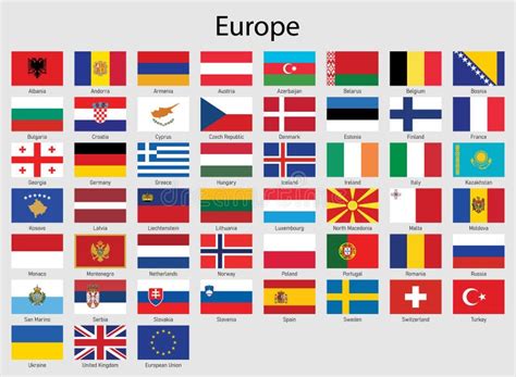 Conjunto De Banderas Países Europeos Toda Europa Bandera Stock de ilustración - Ilustración de ...