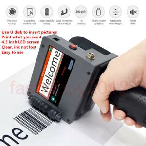 Portable Handheld Printer QR Code Inkjet Label Printer Touch Screen 2mm ...