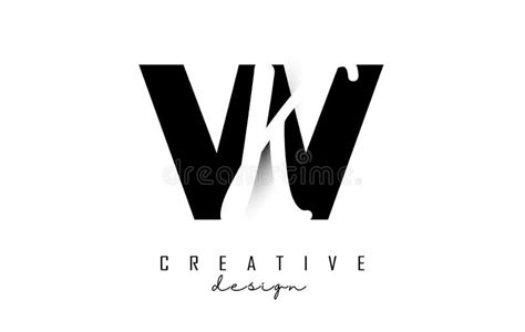 Letters WK Logo with Black and White Negative Space Design. Letters W ...