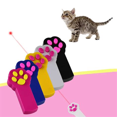 Laser Cat Toys Laser Pointer Chaser Toys for Cats Toy Interactive Cute Kitten Paw Shaped Cat ...