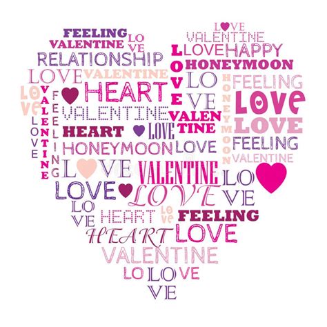 Love In Word Collage Composed In Heart Shape Stock Illustration - Illustration of design ...