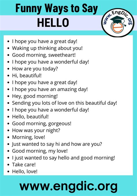 100+ Flirty & Funny Ways To Say Hello - EngDic