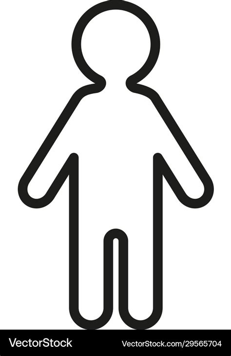 Outline silhouette icon - male person Royalty Free Vector