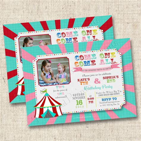 Circus Come One Come All Custom Dual Birthday by TintsAndPrints