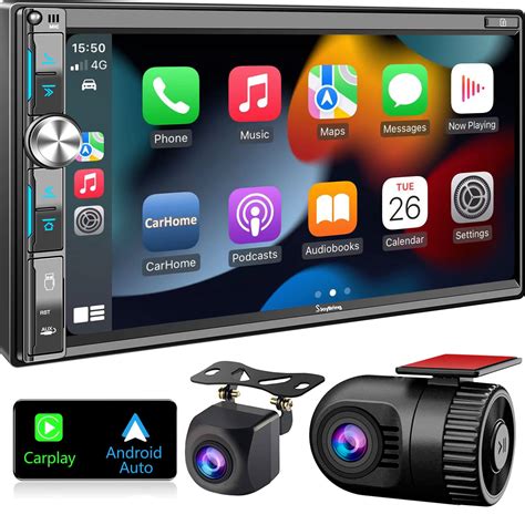 SjoyBring Double Din Car Stereo with Dash Cam & Backup Camera- 7 ...