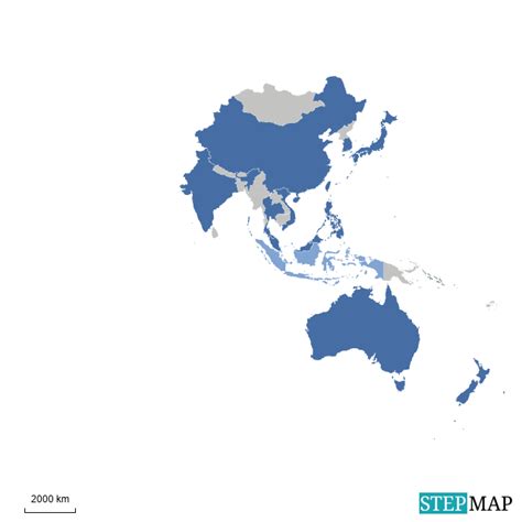 StepMap - APAC operations - Landkarte für Asia