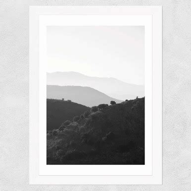 Mountains in the Shades of Grey Art Print by Nihili Studio