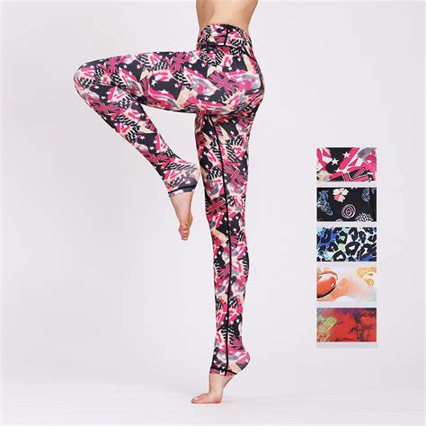 Yoga Pants Floral Print Flower Women Yoga Leggings Quick Dry Breathable ...