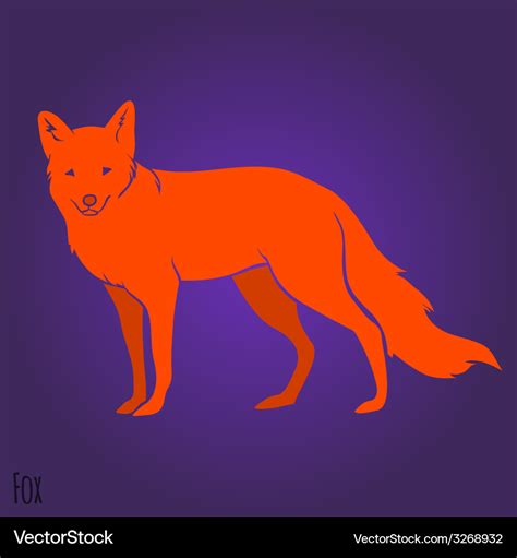 Red fox silhouette Royalty Free Vector Image - VectorStock