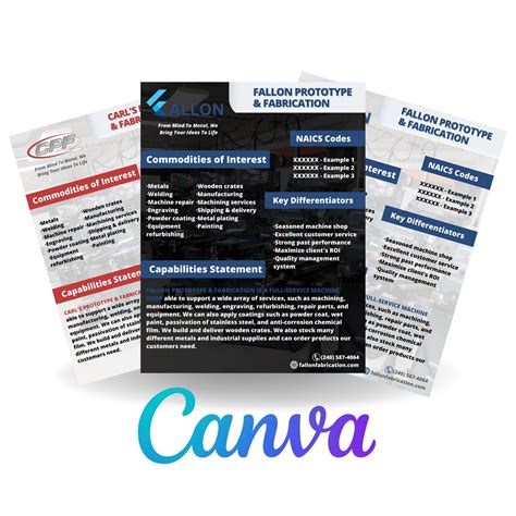 Capability Statement Template Canva Template Corporate - Etsy