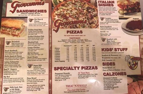 Giovanni's Menu — The Town of Gilbert