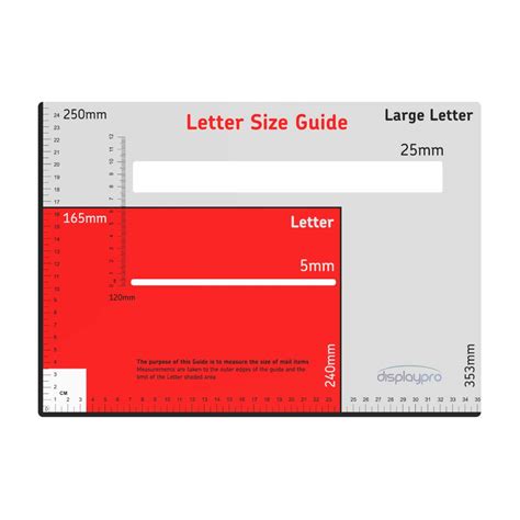 Buy Royal Mail Size Guide, Large Letter Template, Brand New! - Free ...