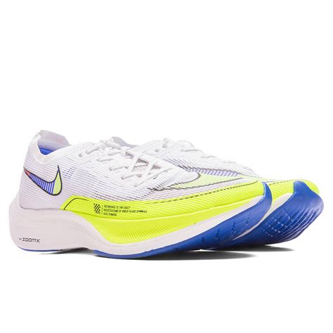 ZoomX Vaporfly Next% 2 - White/Volt/Racer Blue – Feature