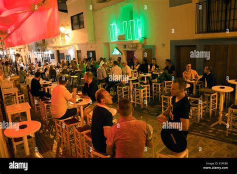 Calle la Virgen Gay Bars in Ibiza Old Town - Ibiza Stock Photo - Alamy