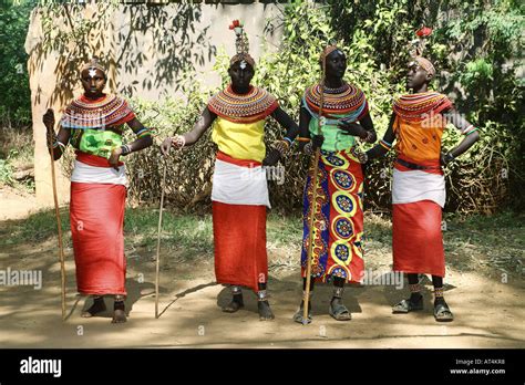 four Samburu women in traditional clothing, Kenya Stock Photo: 9257655 ...