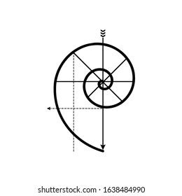 Fibonacci Spiral Logo Golden Ratio Minimalist: Stock-Vektorgrafik (Lizenzfrei) 1638484990 ...