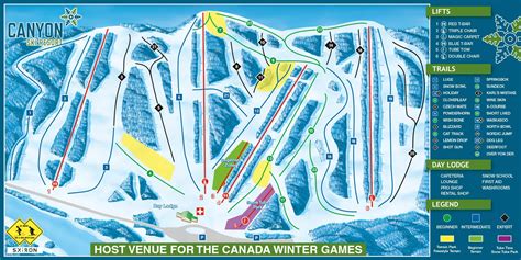 Canyon Ski Resort Red Deer Trail Map • Piste Map • Panoramic Mountain Map