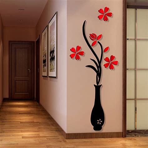 3D Wall Sticker Decals, Bangcool Removable Flowering Plant Wall Stickers Art Wall Decor for ...