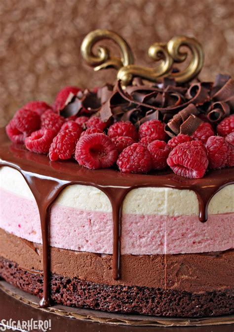 Chocolate Raspberry Mousse Cake - SugarHero