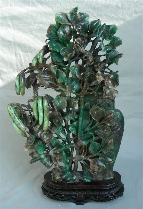 Sold Price: VINTAGE HAND CARVED CHINESE JADE SCULPTURE - October 6 ...