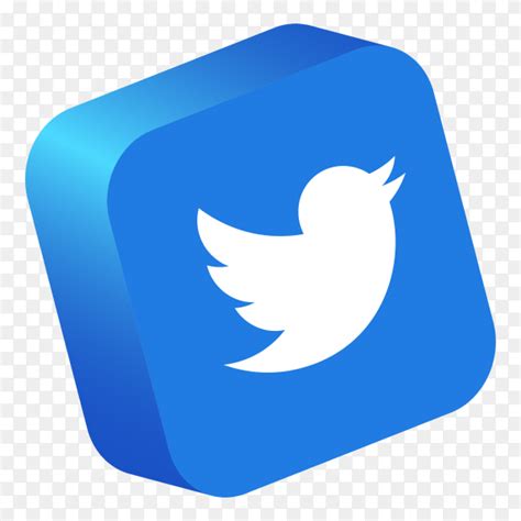 Twitter logo 3D button social media PNG - Similar PNG