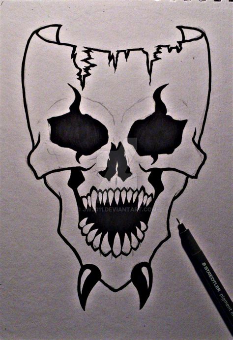 Scary Skull Mask Drawing by JW2011 on DeviantArt