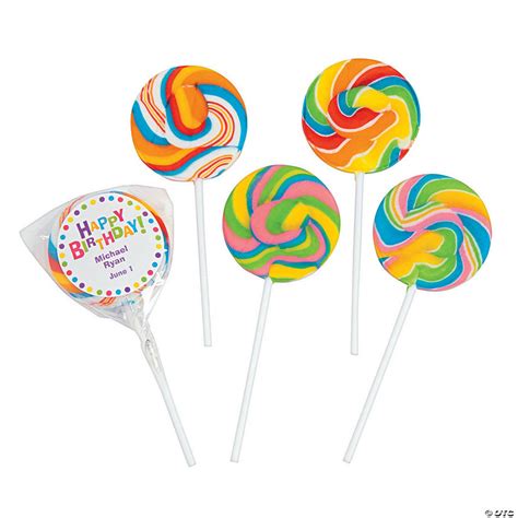 Personalized Birthday Celebration Swirl Lollipops - 24 Pc. | Oriental Trading