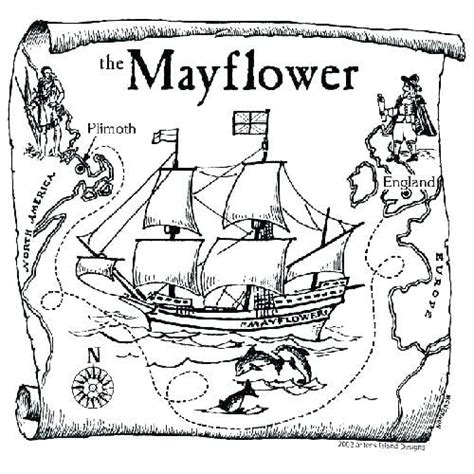 Pilgrims Mayflower Coloring Pages