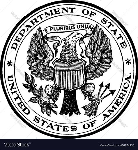 Seal of the state department of the united Vector Image