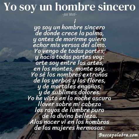 Poema Yo soy un hombre sincero de José Martí - Análisis del poema