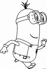Tim Minion Running Coloring Page Printable sketch template