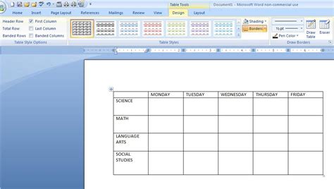 M and J in a Nutshell: Tutorial: Creating tables in Word