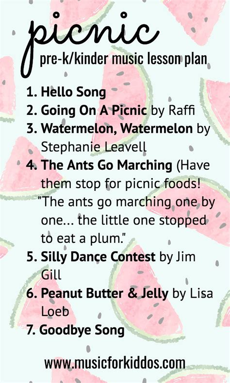 Spring Preschool Music Lesson Plan (Going on a Picnic!) — Music for Kiddos