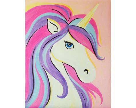 Unicorn Canvas Painting Kit Video Tutorial, Painting Party Kit, DIY Paint Kit - Etsy