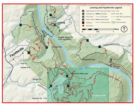 Fayetteville Area Hiking Trails Map - New River Gorge National River (U.S. National Park Service ...