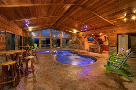 Mountain View Mansion - 7 bedroom cabin in Gatlinburg, TN | Indoor pool design, Luxury pools ...