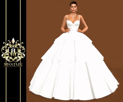 BRIDE WEDDING - TULLE GOWN (P) at MSSIMS » Sims 4 Updates