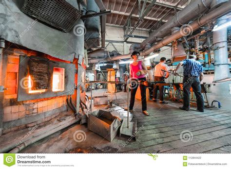 Production of Glass at Manufacture Factory Industry Background Editorial Photography - Image of ...