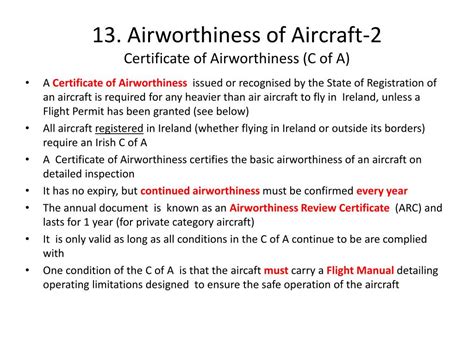 PPT - 13. Airworthiness of Aircraft-1 Certificate of Type Approval PowerPoint Presentation - ID ...