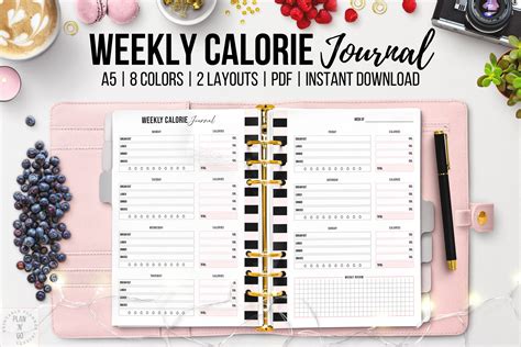 Food Journal Calorie Tracker Printable Weight Loss Journal - Etsy